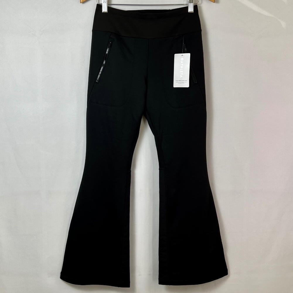NWT Athleta Peak Hybrid Fleece Bootcut Black, Size Small Tall